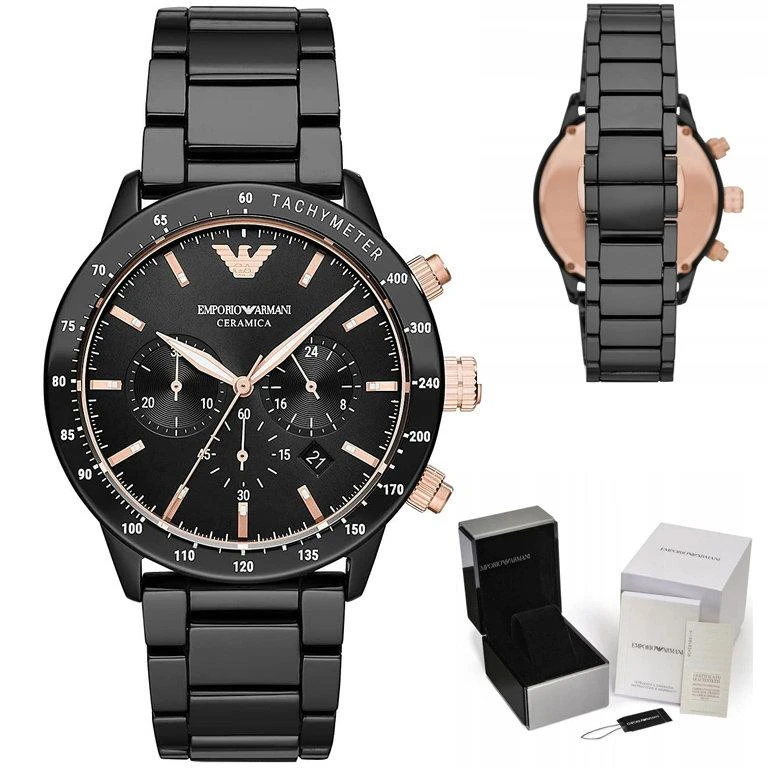 Laikrodis EMPORIO ARMANI MEN'S WATCH AR70002 - MARIO - CERAMIC (zi022a)