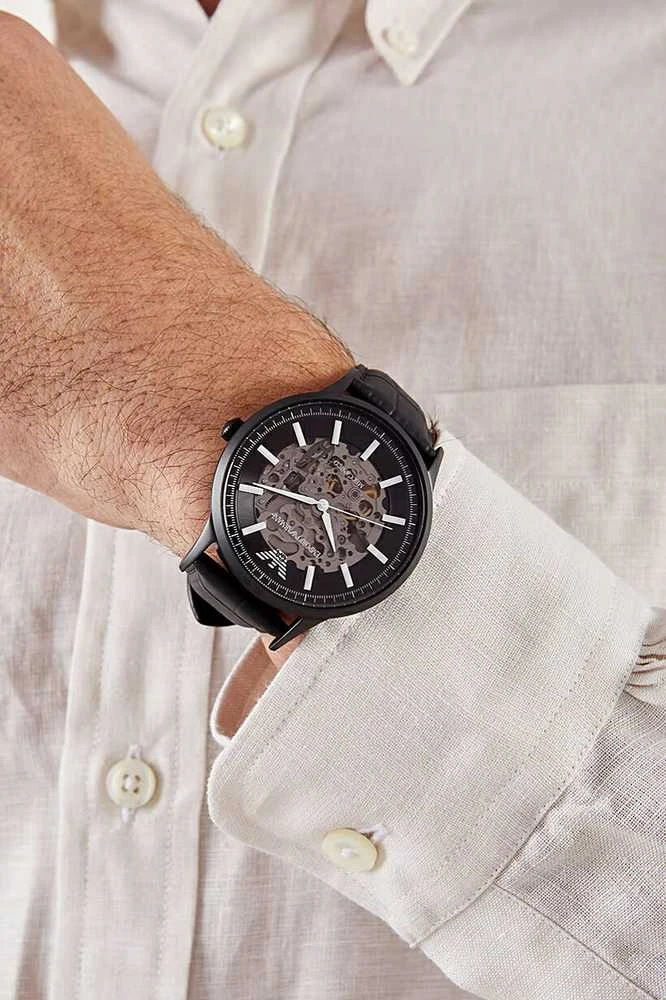 Laikrodis męski EMPORIO ARMANI SKELETON AUTOMATIC AR60042 (zi055c)