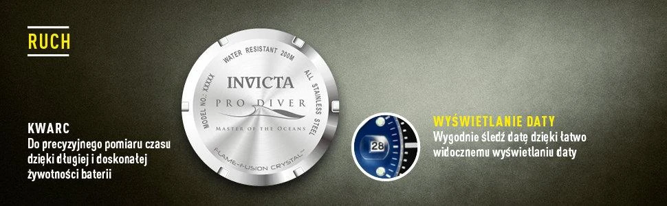 Vyriškas laikrodis INVICTA PRO DIVER 26971 - WODOSZCZELNOŚĆ 200m, koperta 40mm