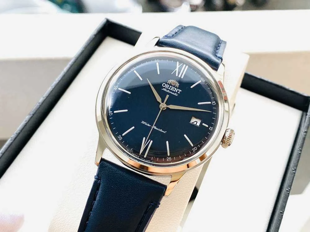Orient Klasikinis Bambino V6 vyriškas laikrodis RA-AC0021L10B + dėžutė