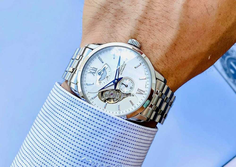 Vyriškas Orient Star Skeleton automatinis laikrodis sidabrinės spalvos RE-AV0B01S00B