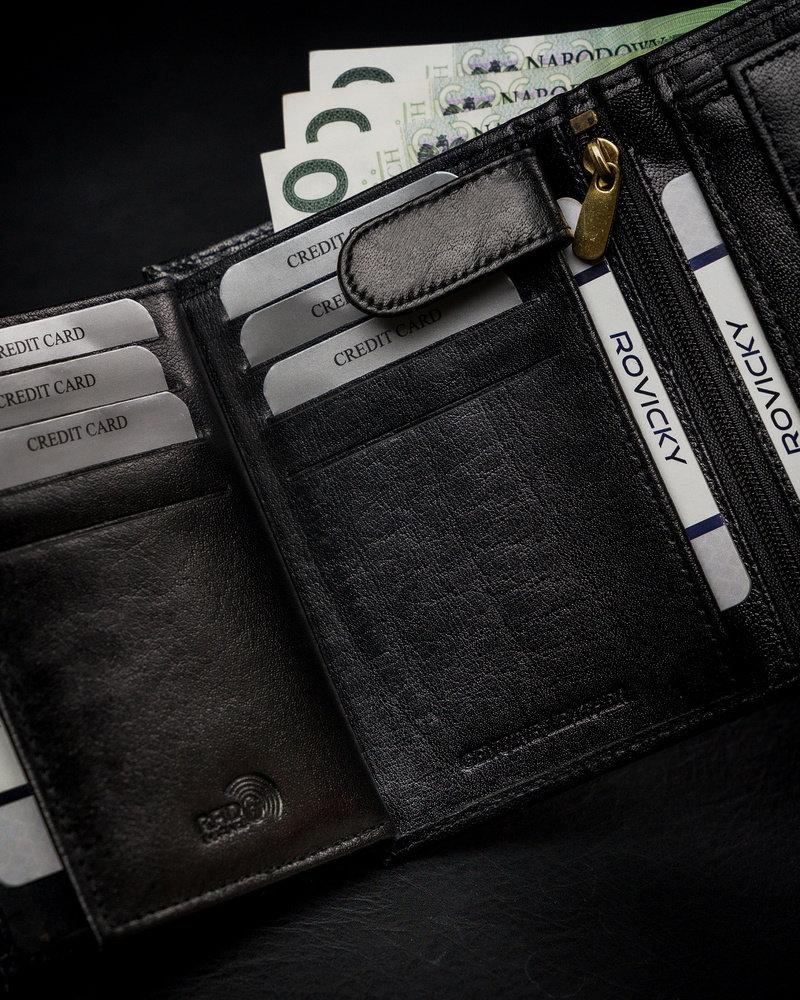 Rovicky 1537-03-BOR RFID odinė vyriška piniginė