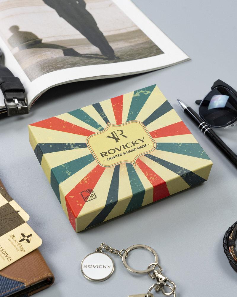Didelė retro stiliaus piniginė su dviem monetų kišenėmis — Rovicky