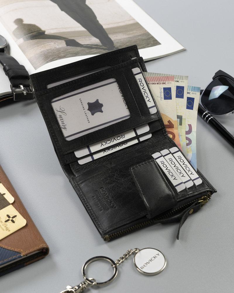 Retro stiliaus odinė vyriška piniginė Rovicky