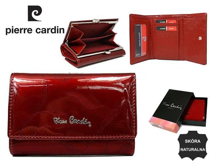 Lakuotas moteriškas piniginė iš natūralios odos Pierre Cardin 02 LEAF-N 117
