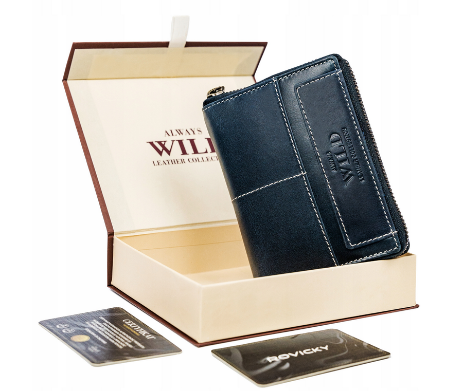 Always Wild Didelė vertikalios padėties odinė piniginė su RFID sistema. Visada Laukinis