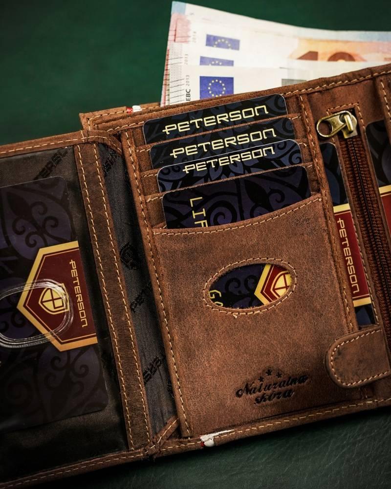 Odinė vyriška piniginė su patriotiniu motyvu - Peterson