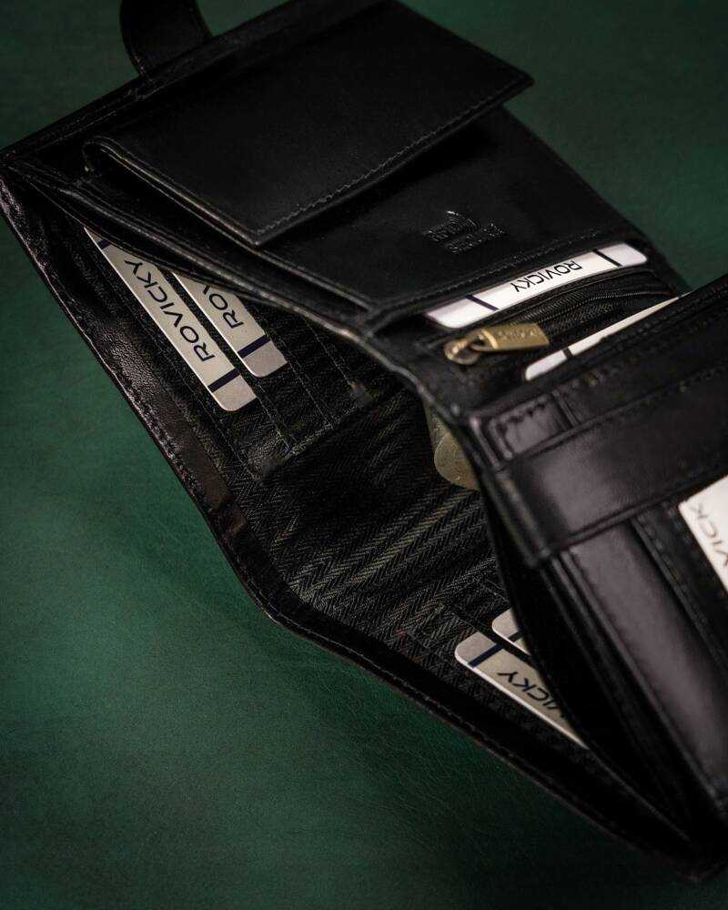 Didelė vyriška odinė piniginė su RFID sistema – Rovicky