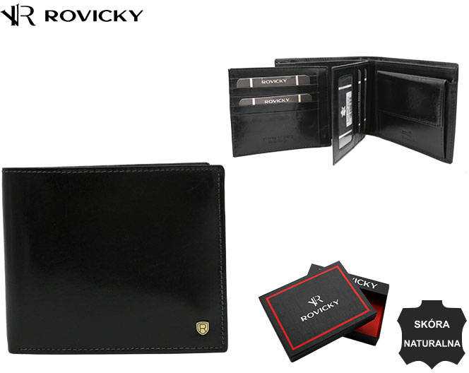 Didelė vyriška odinė piniginė be užsegimo – Rovicky