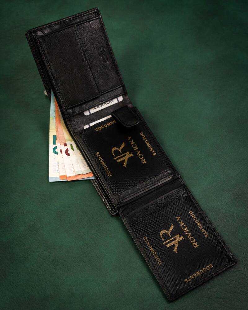 Plati, elegantiška vyriška odinė piniginė Rovicky