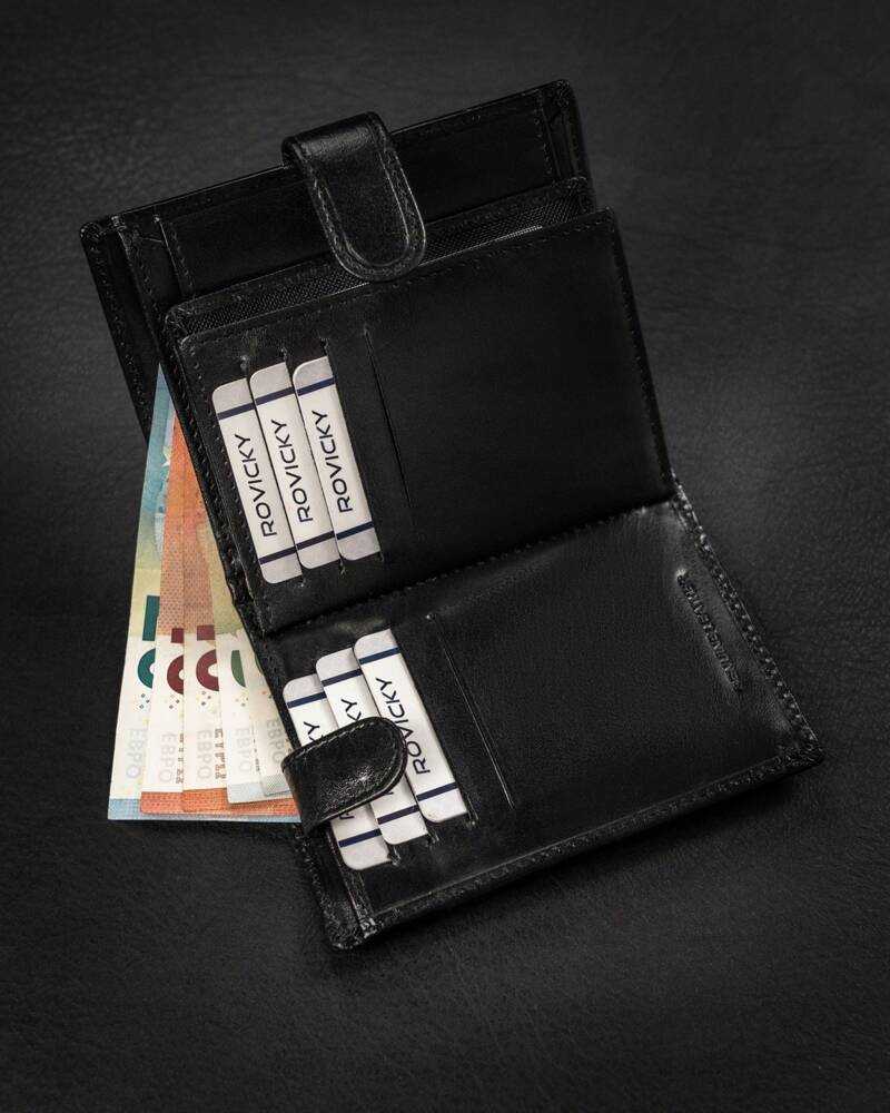 Didelė odinė prailginta piniginė Rovicky su RFID