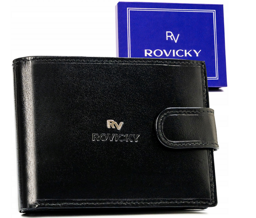 Odinė piniginė RFID ROVICKY RV-7680286-9-BCA