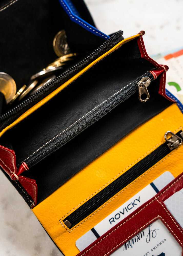 Zgrabna damska portmonetka skórzana su RFID Rovicky