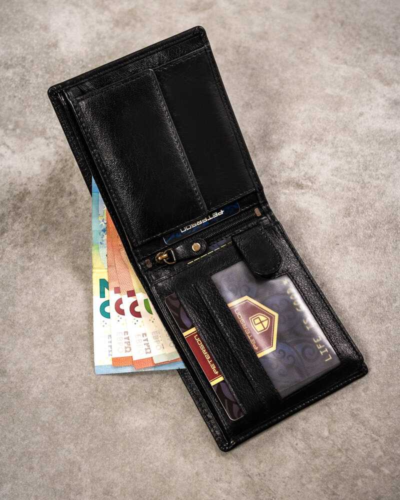 RING Odinė piniginė+raktų pakabukas rinkinys PETERSON PTN SET-M-N994-GVT