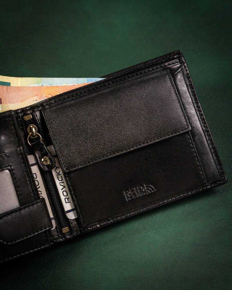 Odinės piniginės ir raktų pakabuko rinkinys ROVICKY R-SET-M-N992-KCS