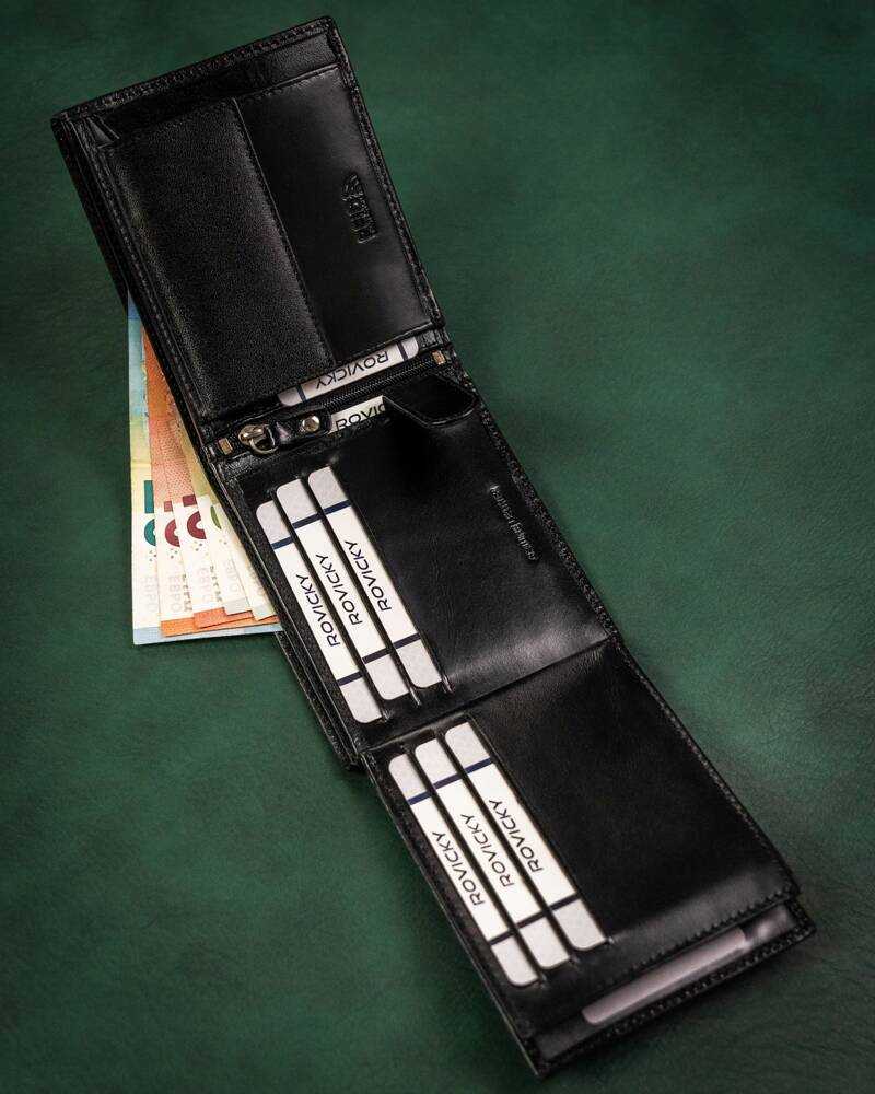 Odinės piniginės ir raktų pakabuko rinkinys ROVICKY R-SET-M-N992-KCS