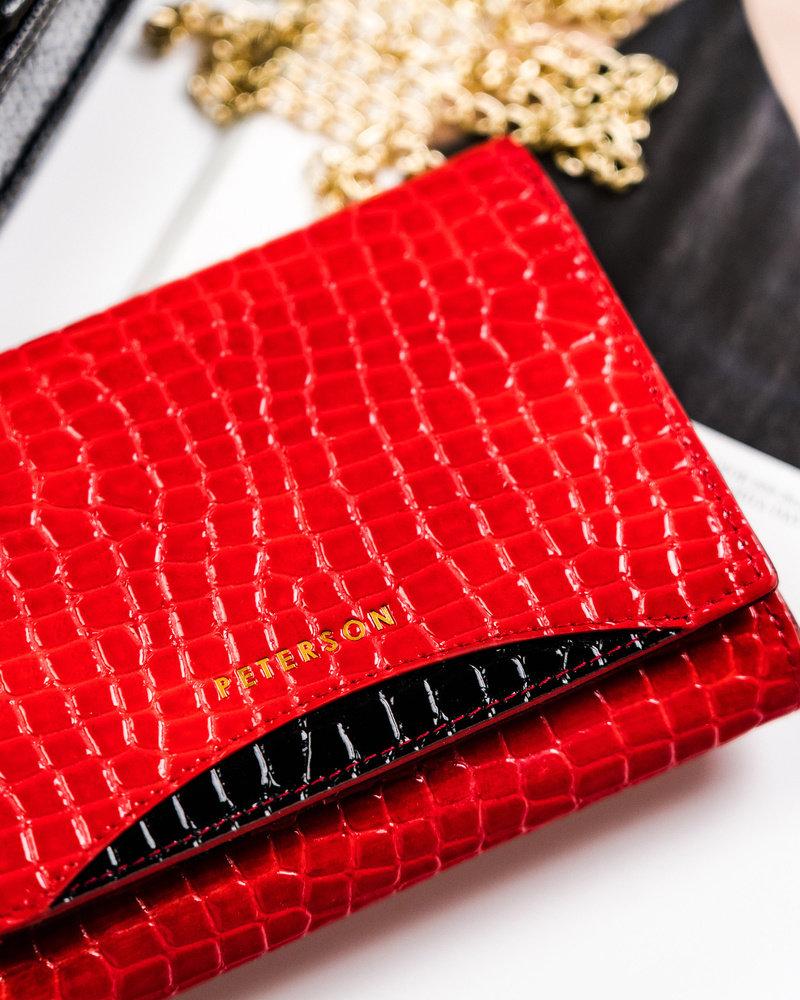 Stilinga moteriška piniginė iš lakinės natūralios odos su RFID - Peterson