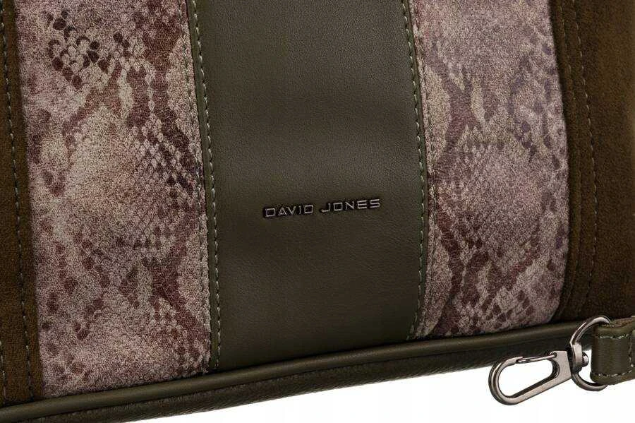 Moteriška „David Jones“ rankinė iš ekologiškos odos, gyvatės odos rašto, juoda spalva