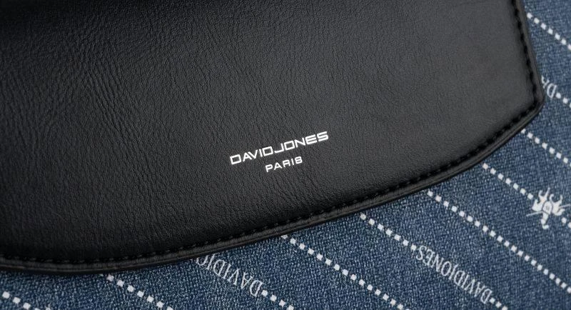 David Jones Nedidelis moteriškas pasiuntinių krepšys, papuoštas džinsine medžiaga — Davidas Jonesas