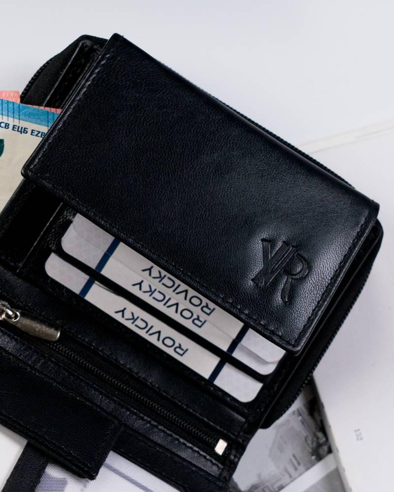 Elegantiška, odinė moteriška piniginė su RFID sistema – Rovicky