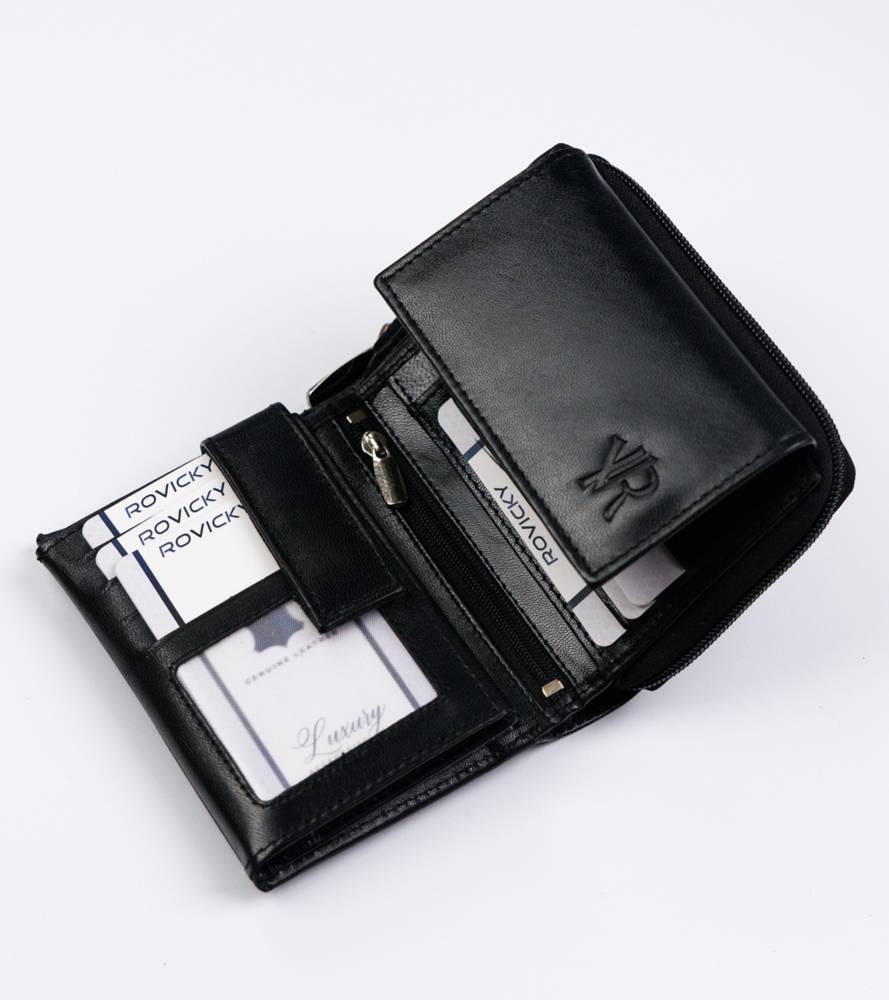Elegantiška, odinė moteriška piniginė su RFID sistema – Rovicky