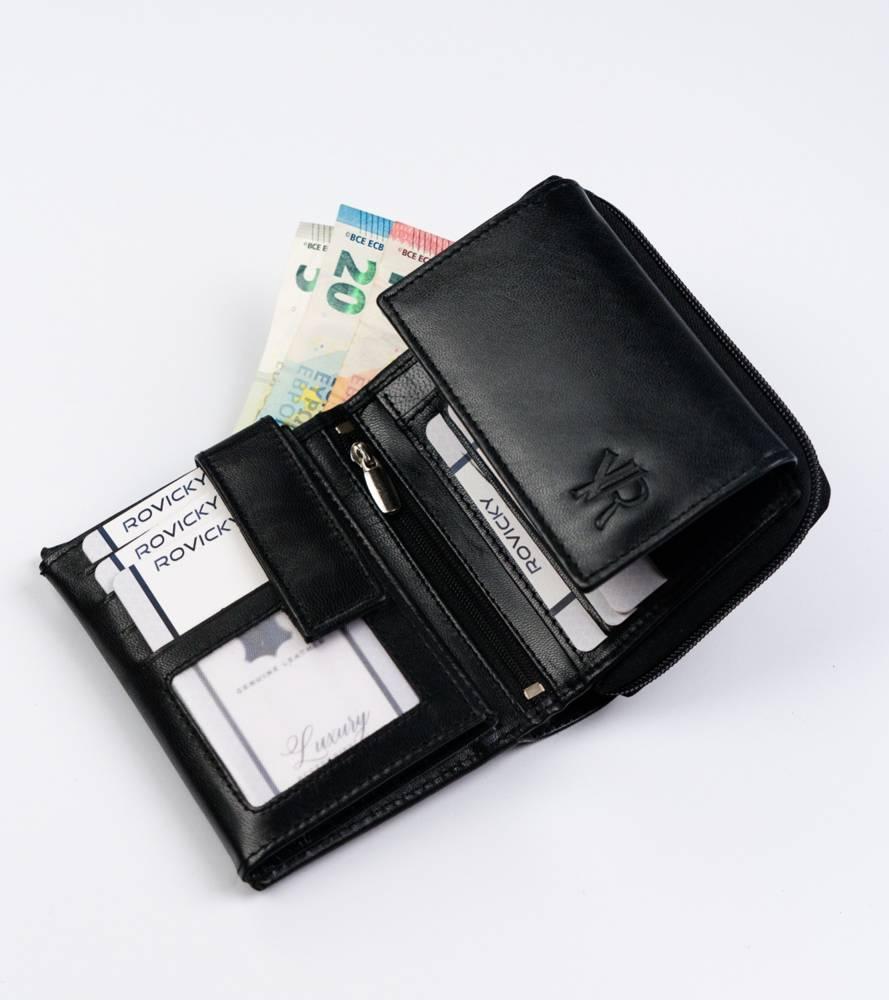 Elegantiška, odinė moteriška piniginė su RFID sistema – Rovicky