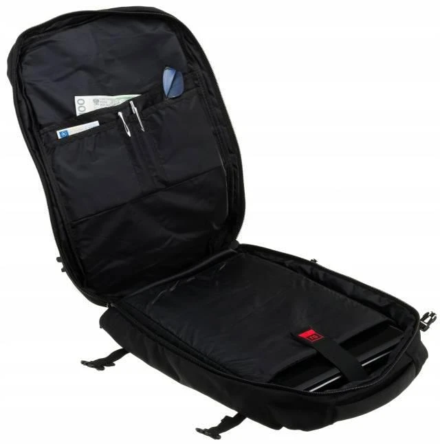 David Jones kelioninė kuprinė–krepšys su tvirtinimu prie lagamino rankenos, juoda, tekstilinė