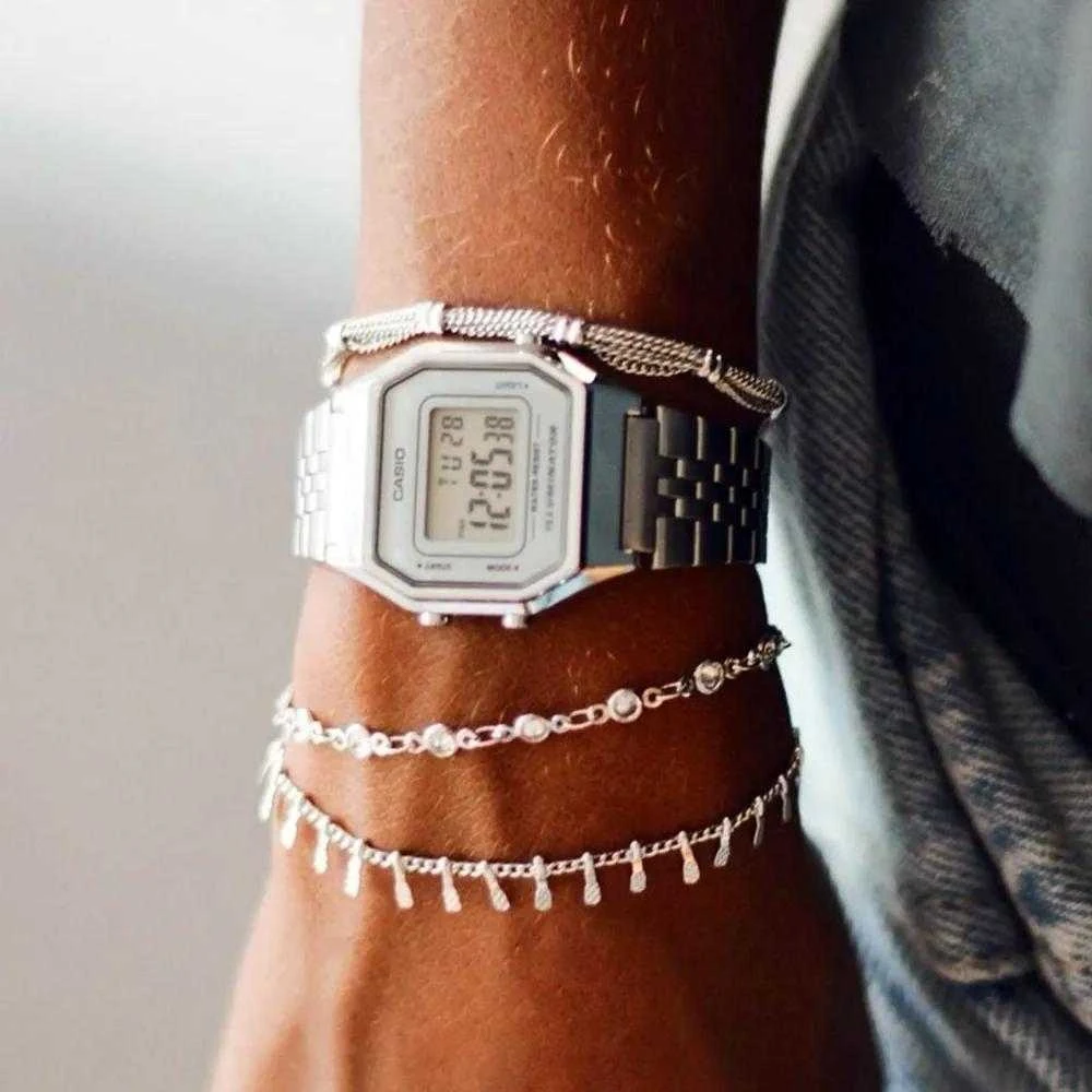 CASIO LA680WA-7 MOTERINIS LAIKRODIS (zd631b) + DĖŽUTĖ