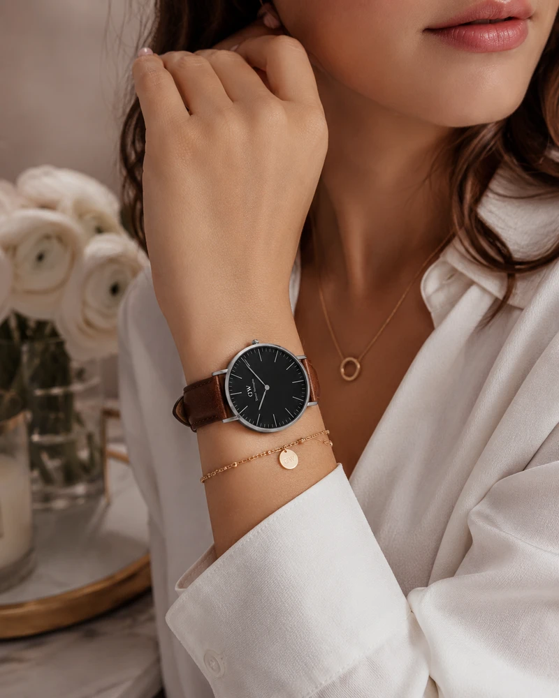 Moteriškas laikrodis DANIEL WELLINGTON Classic Juodas Sheffield Lady DW00100131 (zw508d)