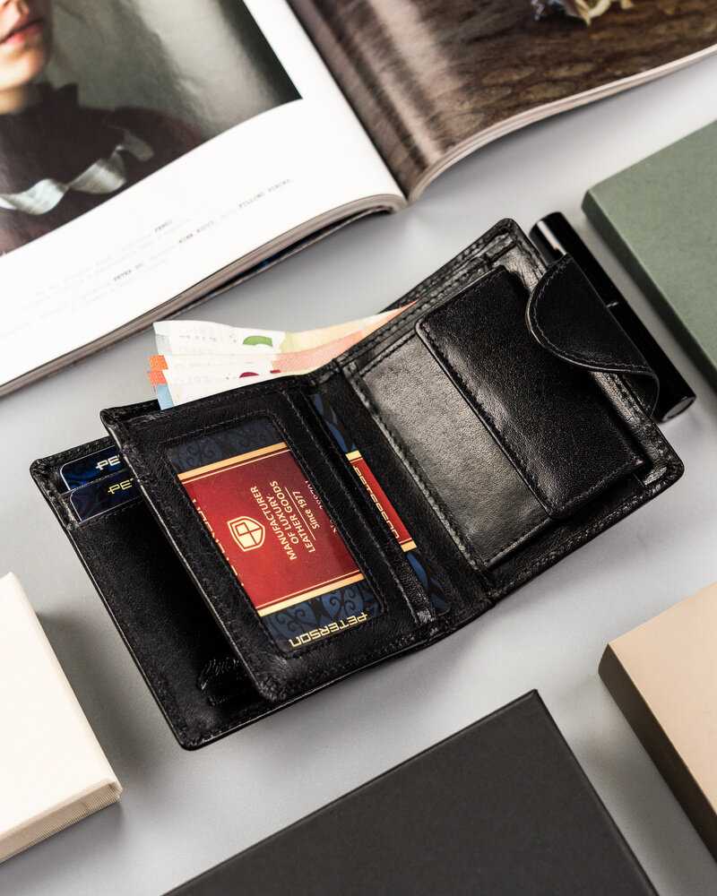 Moteriška odinė piniginė su RFID sistema – Peterson