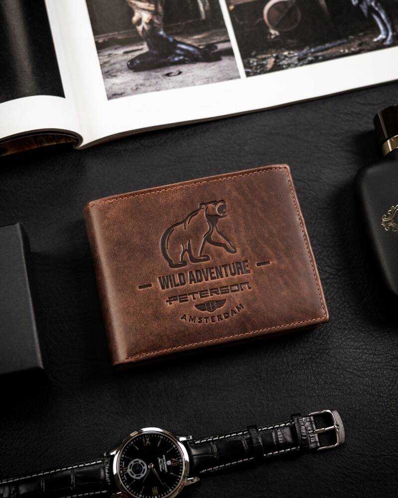 Peterson PTN N992-BE-BEAR vyriška odinė piniginė
