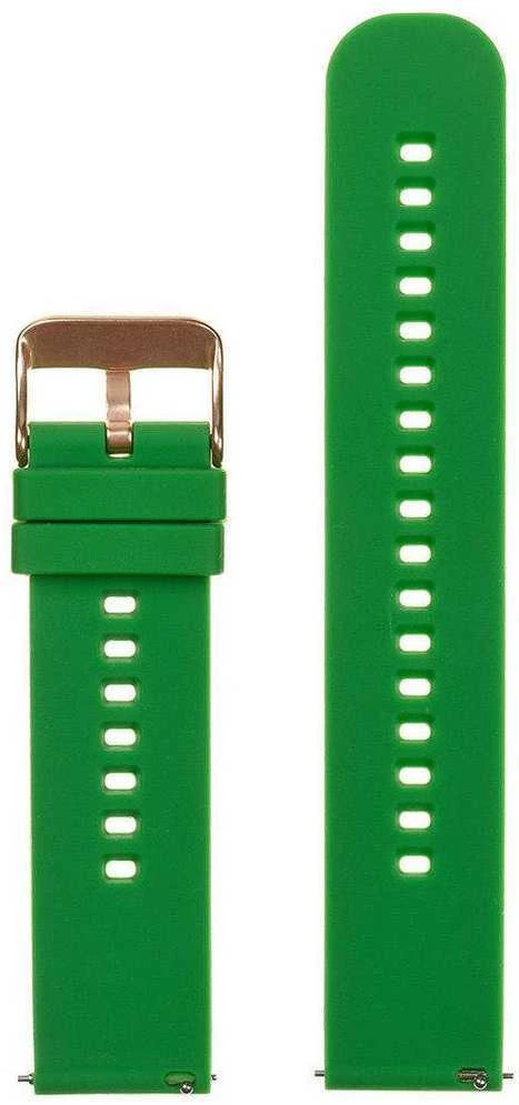 Pacific U27 guminis laikrodžio dirželis - žalias/rozegoldas - 22mm