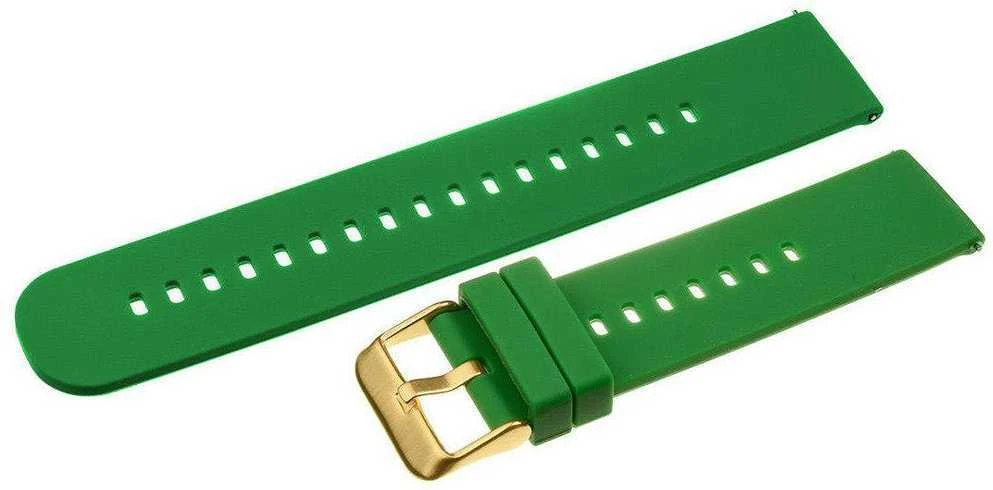 Pacific U27 rubber watch strap - žalias/auksinis - 20mm