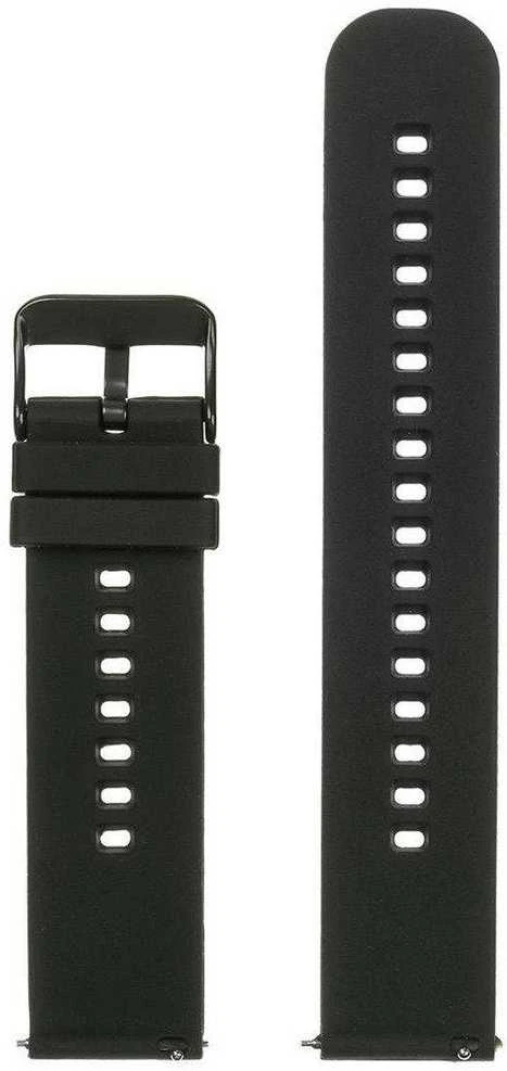 Pacific U27 rubber watch strap - juodas/juodas - 20mm