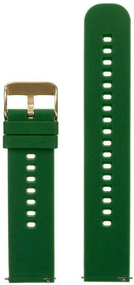 Pacific U27 rubber watch strap - dark žalias/auksinis - 18mm