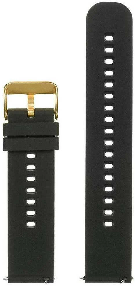 Pacific U27 rubber watch strap - juodas/auksinis - 18mm