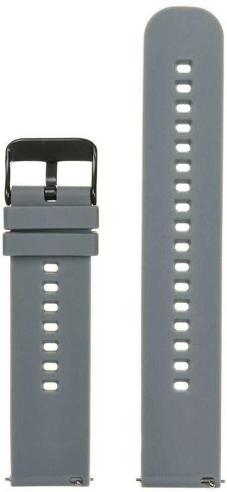 Pacific U27 rubber watch strap - dark pilka/juodas - 18mm