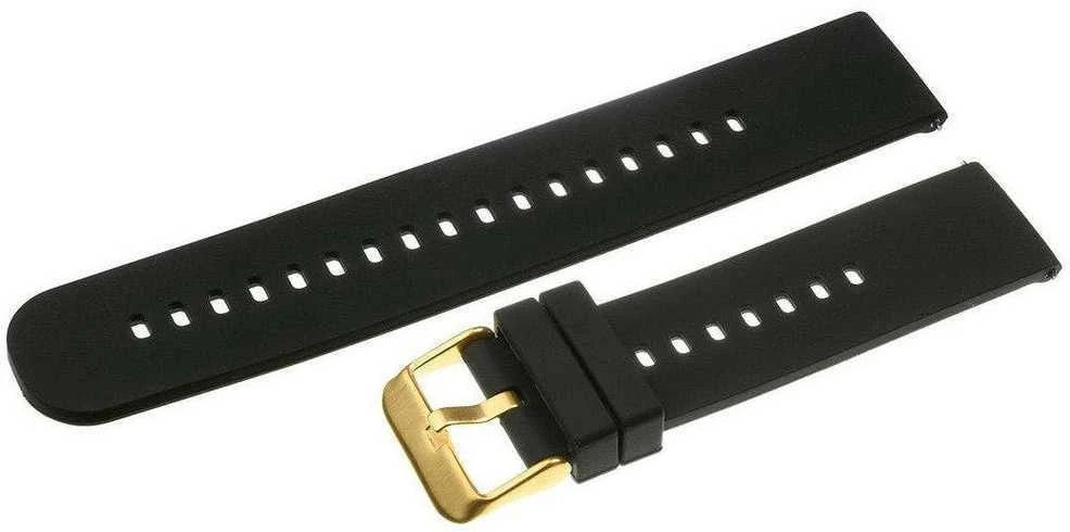 Pacific U27 rubber watch strap - juodas/auksinis - 18mm