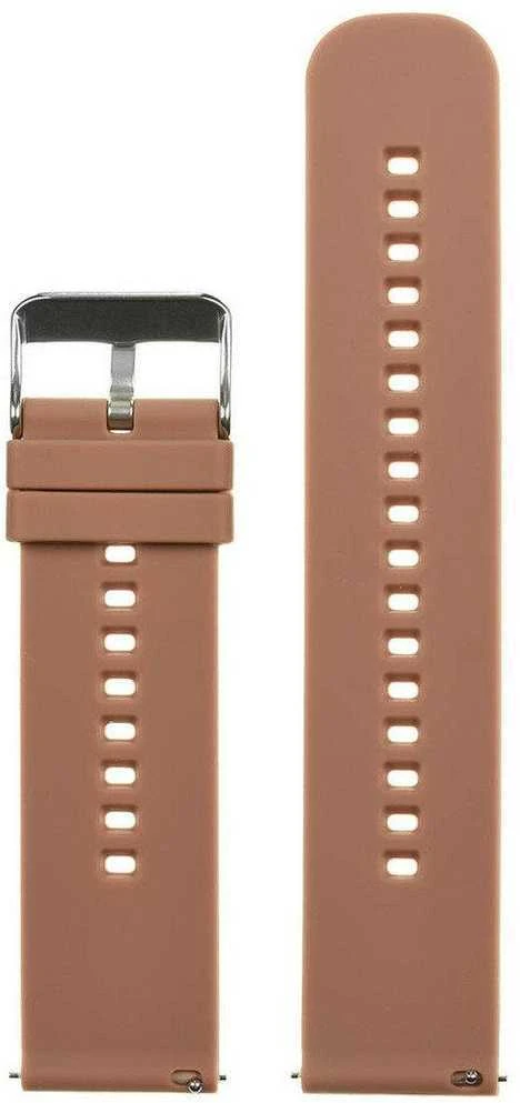 Pacific U27 rubber watch strap - ruda/sidabrinis - 18mm