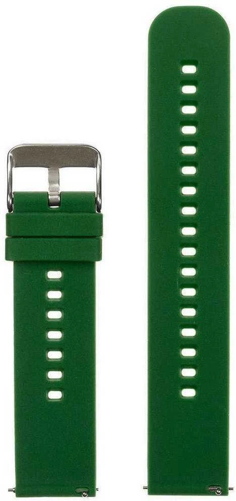 Pacific U27 rubber watch strap - dark žalias/sidabrinis - 20mm