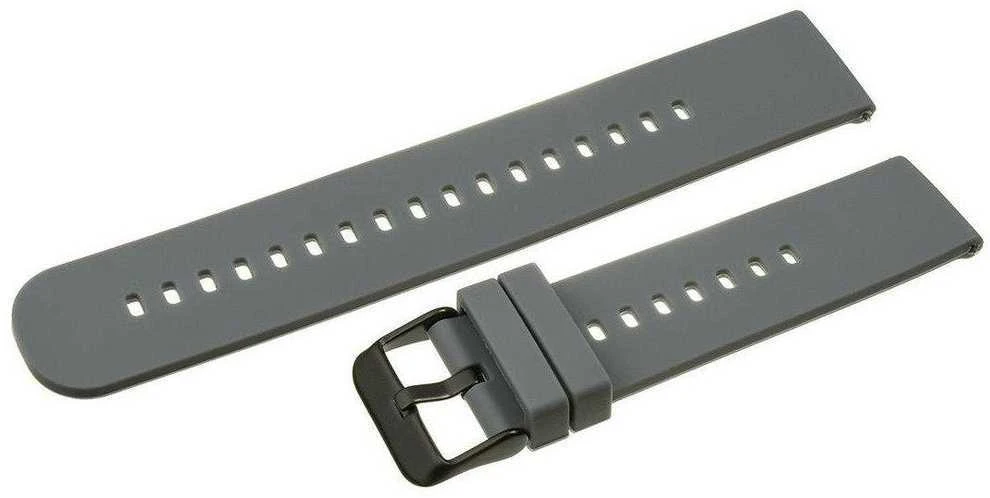 Pacific U27 rubber watch strap - dark pilka/juodas - 18mm