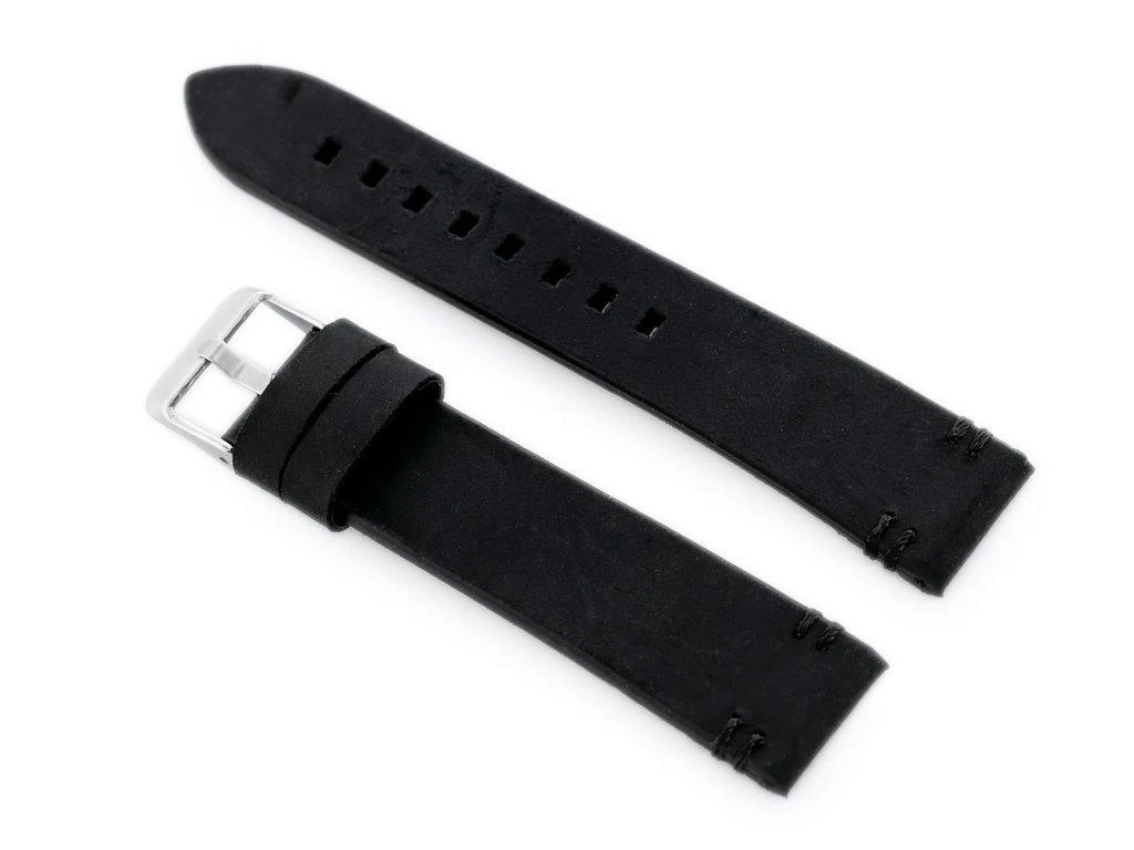 Pacific W110 leather watch strap - juodas - 20mm