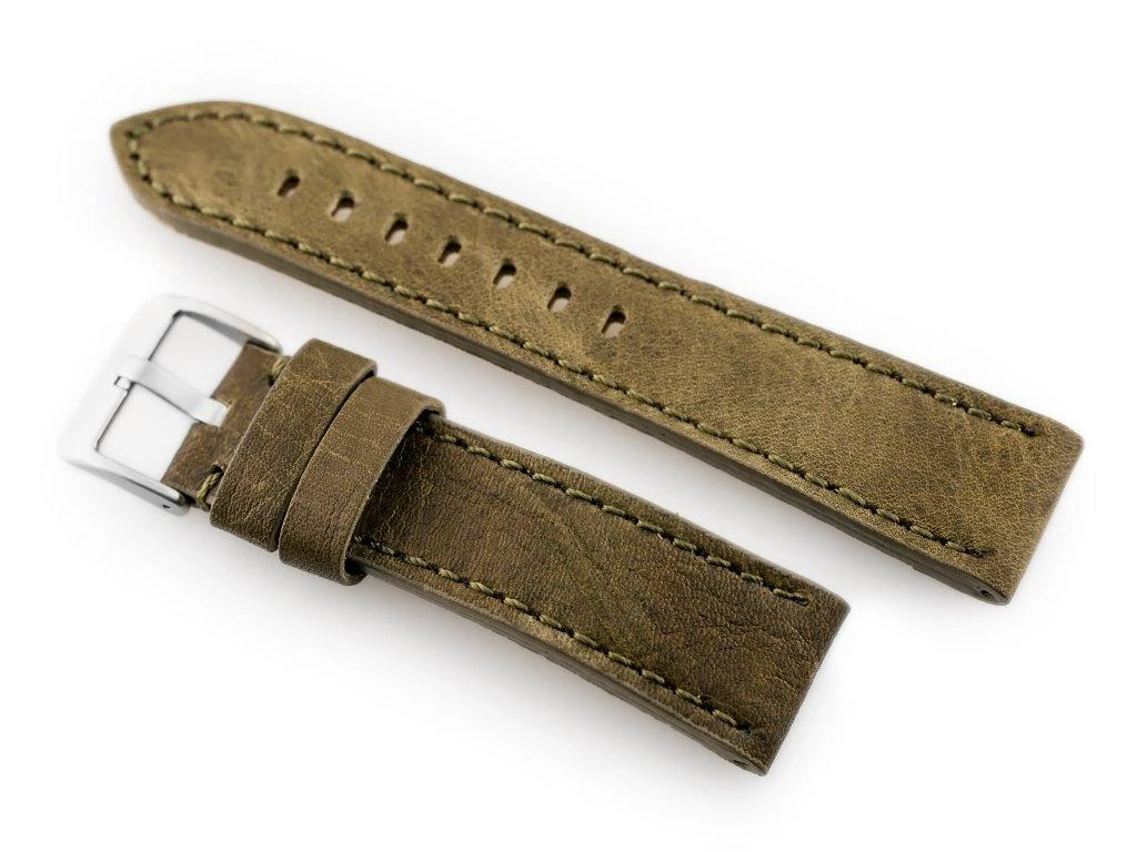 „Pacific“ odinis laikrodžio dirželis W48 - PREMIUM - alyvuogių žalias - 22 mm