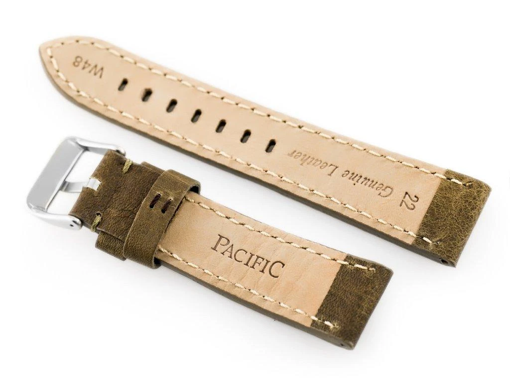 „Pacific“ odinis laikrodžio dirželis W48 - PREMIUM - alyvuogių žalias - 20 mm