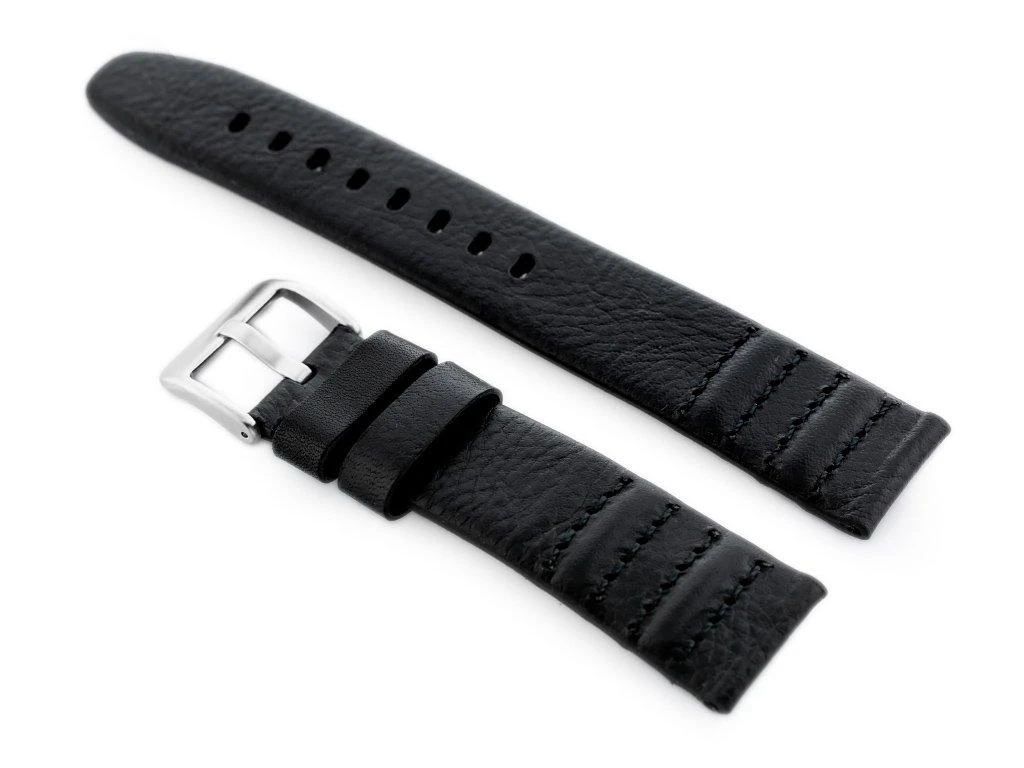 Pacific W69 juodas leather watch strap - 22mm