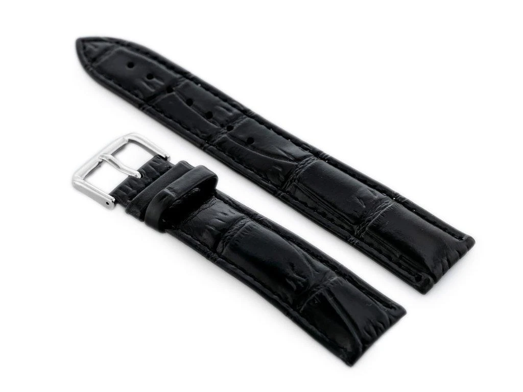 Pacific W102L juodas leather watch strap - 24mm