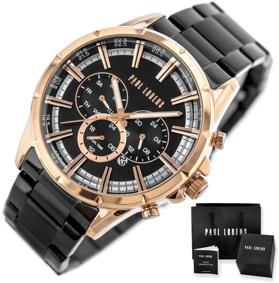 Laikrodis vyrams PAUL LORENS - PL13605B-1A4 (zg359c) + BOX