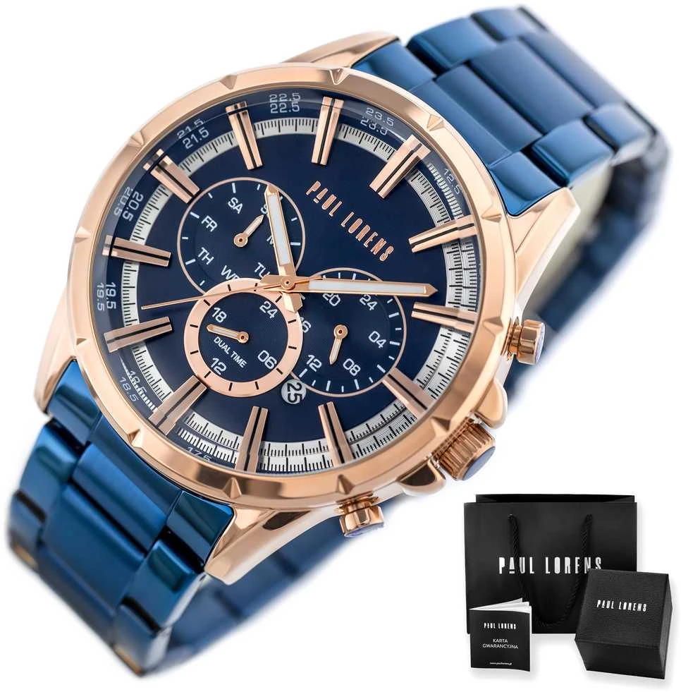 Laikrodis vyrams PAUL LORENS - PL13605B-6F3 (zg359e) + BOX