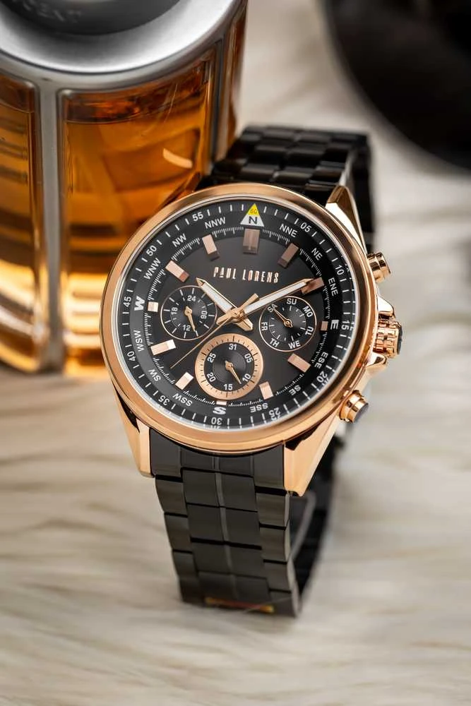 PAUL LORENS VYRIŠKAS LAIKRODIS - PL20009B-1A4 (zg385c) + DĖŽUTĖ