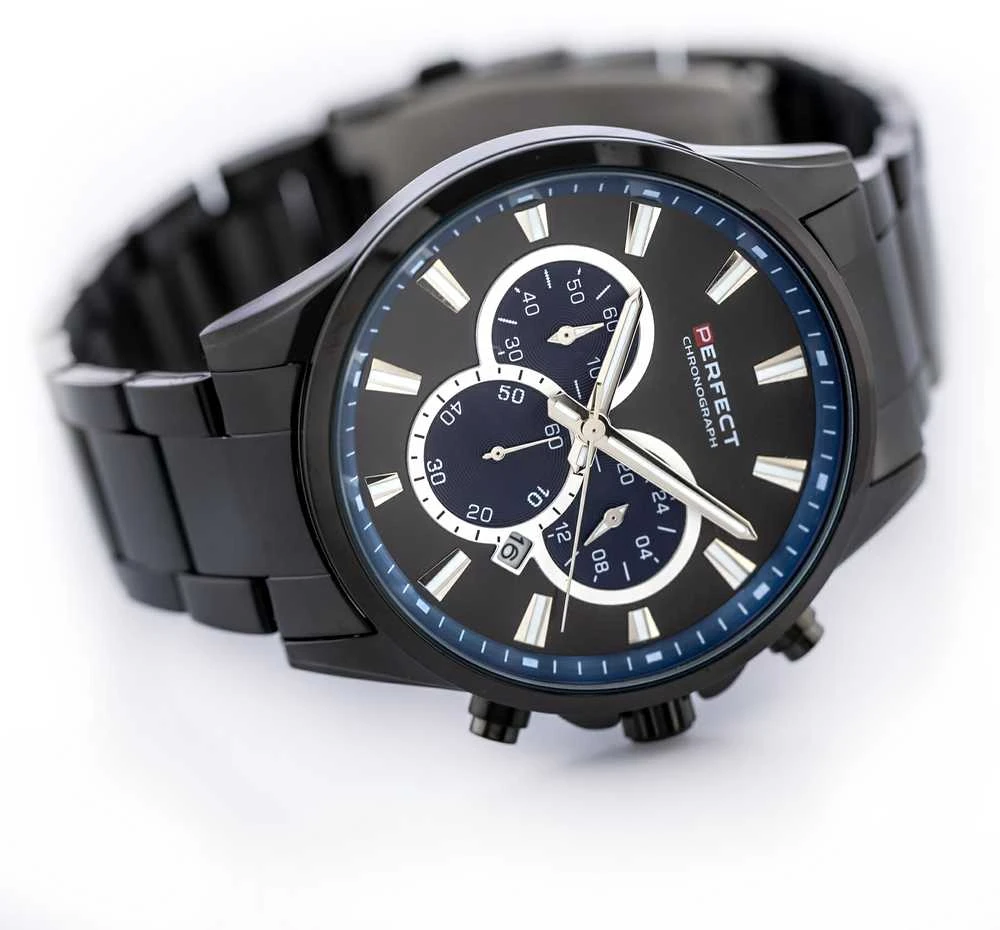 PERFECT VYRIŠKAS LAIKRODIS M510CH-03 - CHRONOGRAFAS (zp386c) + DĖŽUTĖ